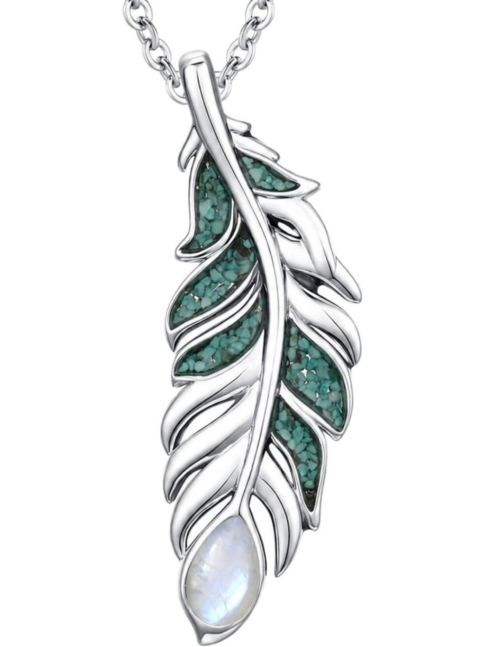 Trendy Turquoise Feather Necklace - Exquisite Western Jewelry Gift for Women